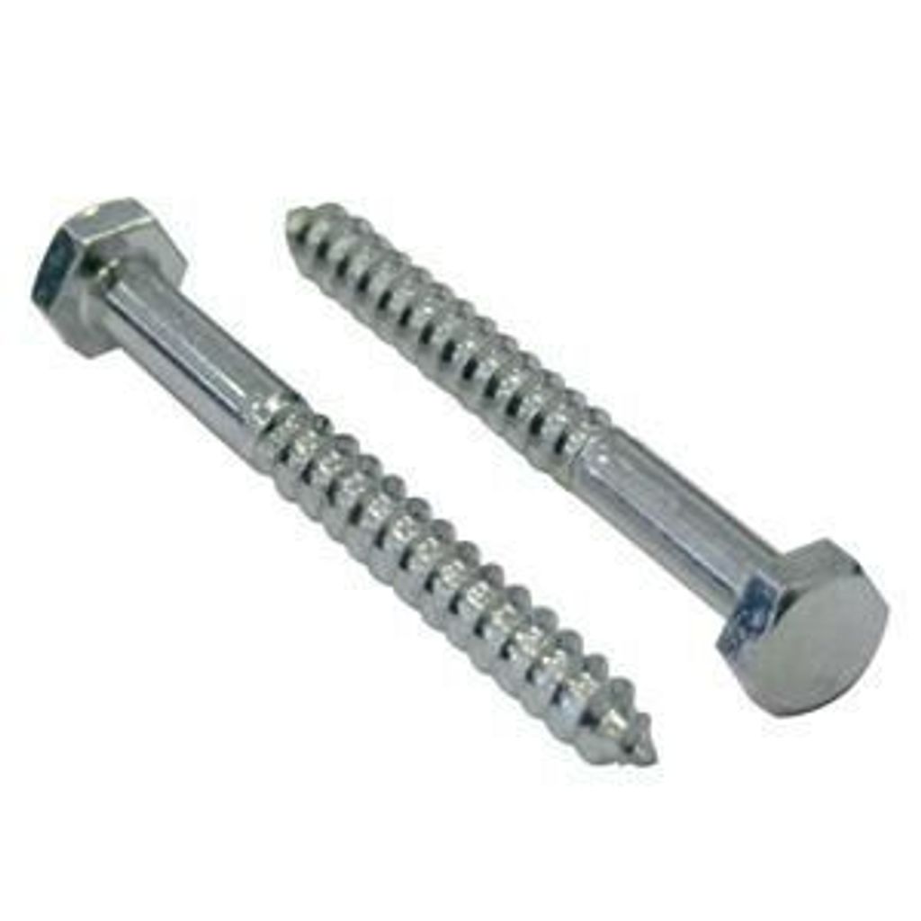 Holzschrauben, DIN 571, 6-Kant Kopf, 10,0 x 50, Stahl, verzinkt, blau passiviert, verpackt a 100