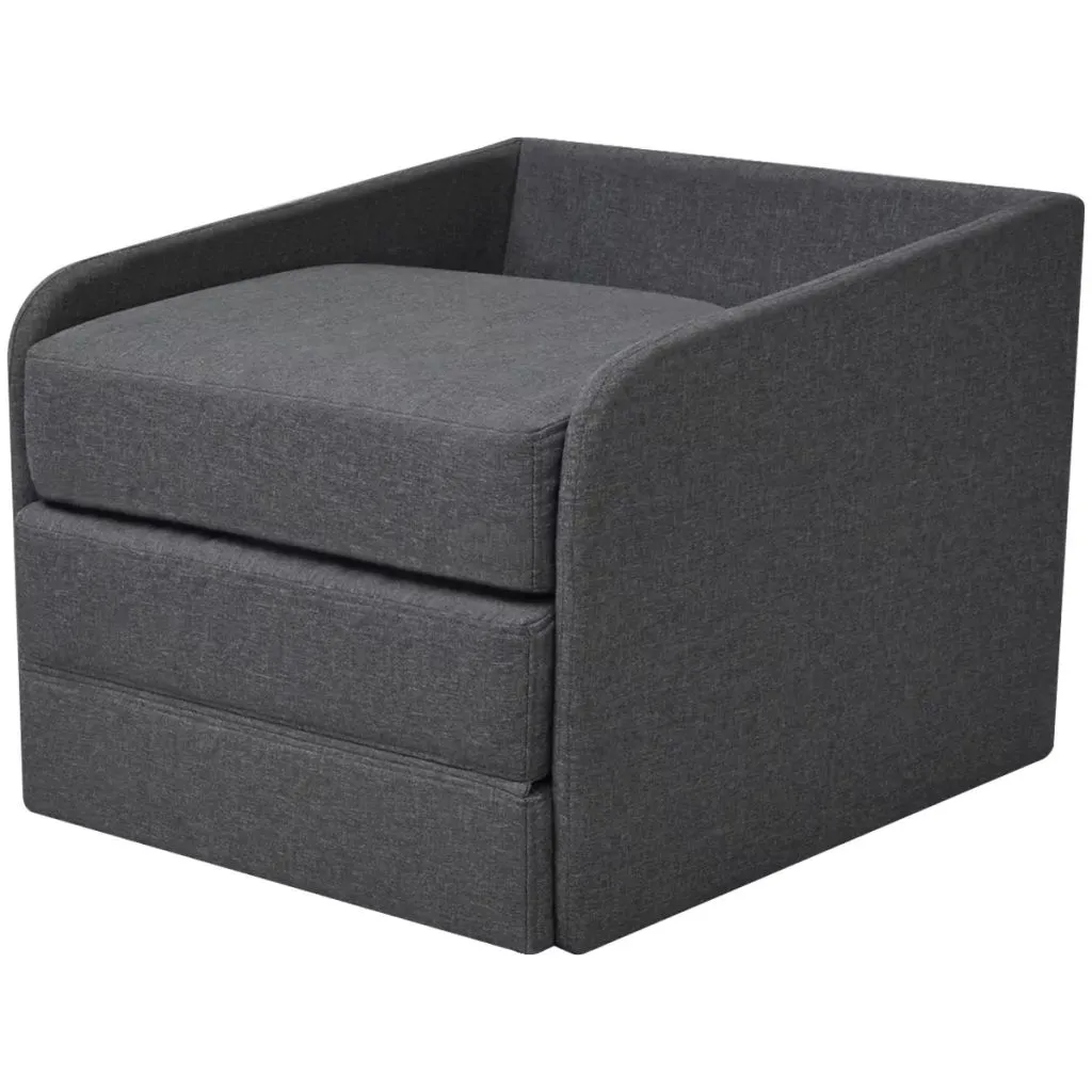 Fauteuil-lit Extensible Gain de Place Gris - Solution Couchage Invité Rapide - 11