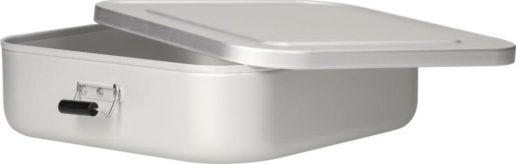 Vorratsdose Quadrado large – Robuste Brotdose aus Aluminium mit Klemmbügeln, ideal als Lunchbox oder Brotzeitbox für die Arbeit & Schule - Si...