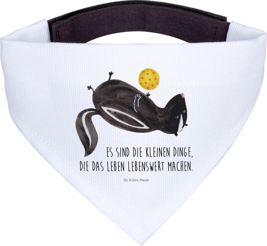 Mr. & Mrs. Panda Bandana für Hunde Stinktier Ball - Weiß - Geschenk, Weisheit, Wildtier, Skunk, Halstuch Hund, Hundehalstuch, Raubtier, Stinki, H...