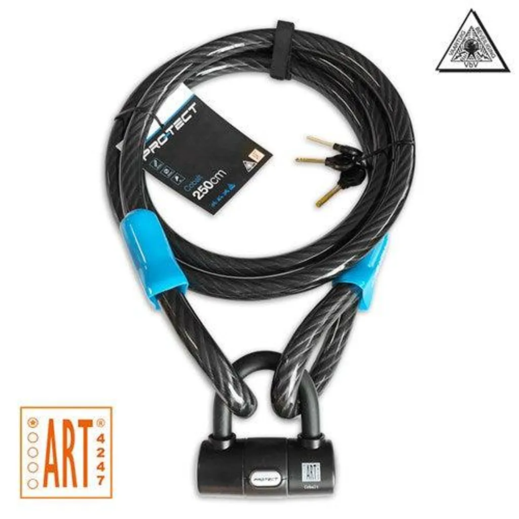 Câble de sécurité 20mm Pro-tect 2,5m Art1 pour Vélo et Moto VBV