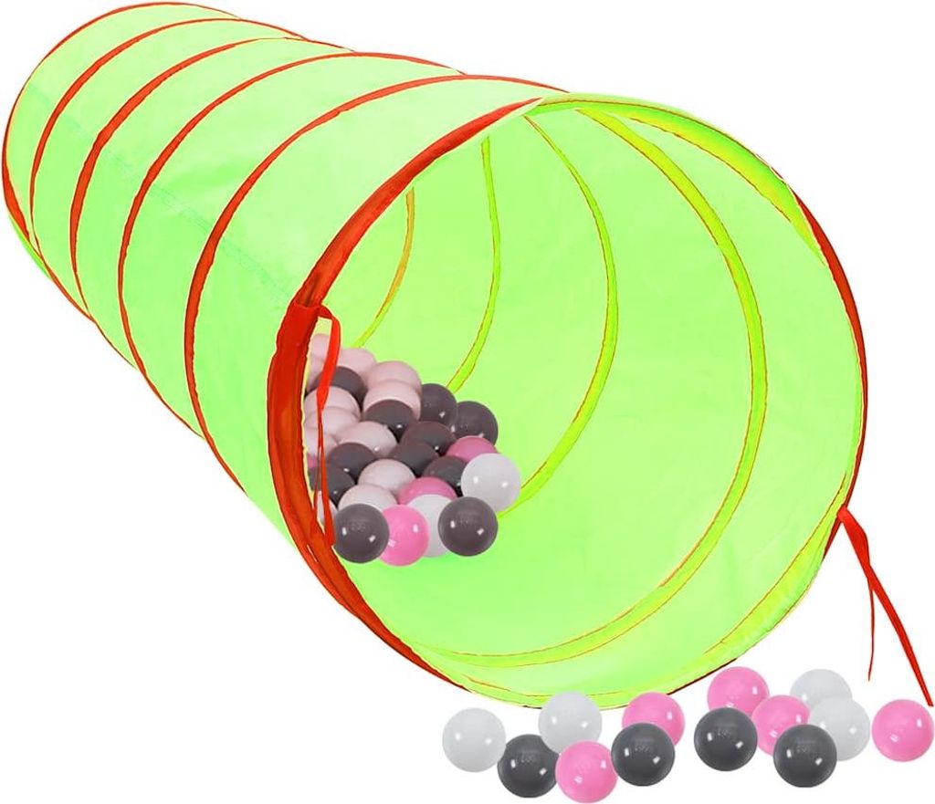 vidaXL Spieltunnel mit 250 Bällen Grün 175 cm Polyester