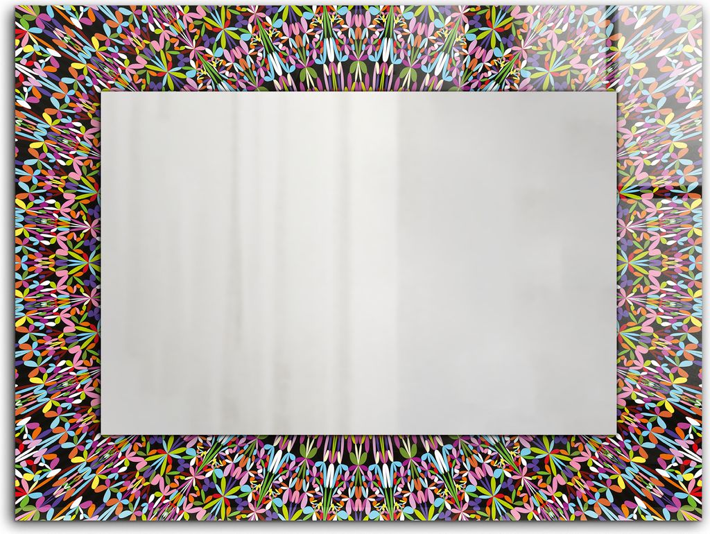 Buntes Mandala-Muster – Rechteckiger Spiegel mit Druck 80x60 cm – Modern - Dekorativ für die Wand