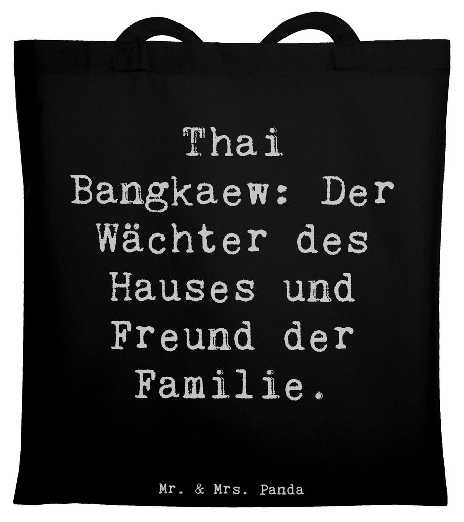 Mr. & Mrs. Panda Beutel Spruch Thai Bangkaew Wächter - Schwarz - Geschenk, intelligenter Hund, freundliches Wesen, des Hauses, Hunderassen, Tasche...