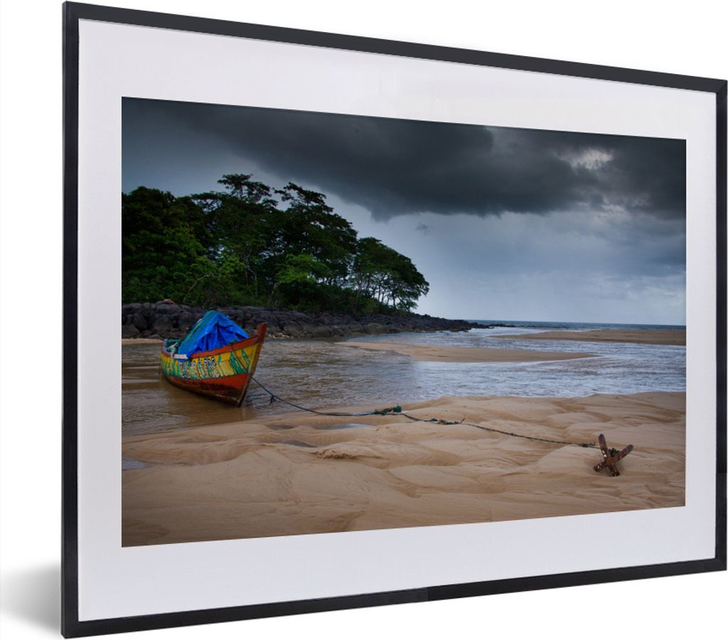 MuchoWow MuchoWow Gerahmtes Poster Die Strände von Tokeh im afrikanischen Freetown 40x30 cm - Poster mit zchwarzem Bilderrahmen - Bilderrahmen...