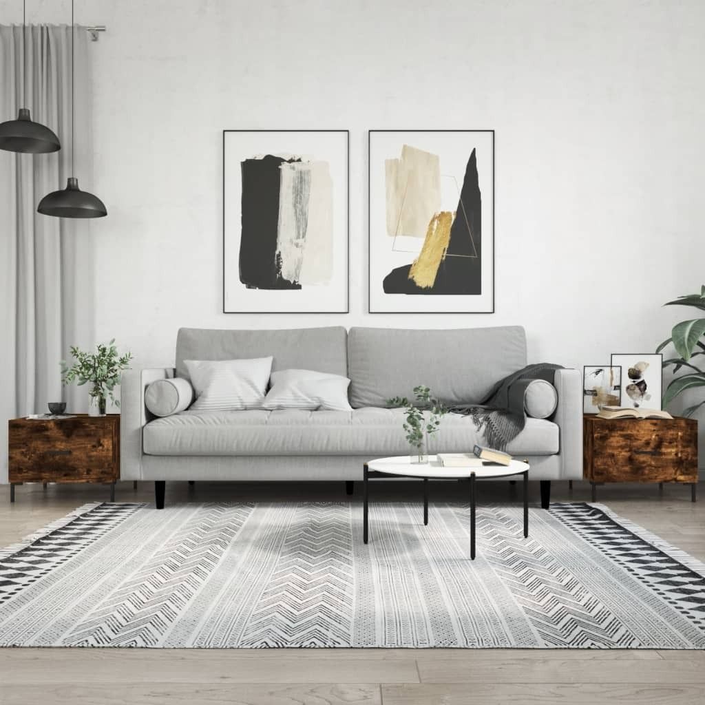 Maison Exclusive - Couchtische 2 Stk. Räuchereiche 50x50x40 cm Holzwerkstoff