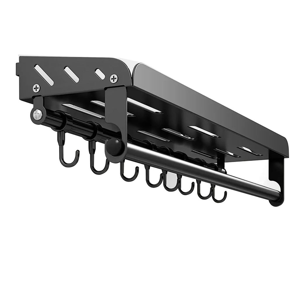 Gewürzregal Wand, Küchenutensilienhalter, Küchenregal Wand, 40x13x13cm, Perforiert und nicht perforiert Zwei Arten der Installation, rostfreie S...