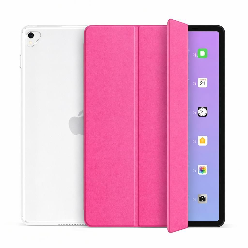 Schutzhülle für Apple iPad Pro 12.9" 1. / 2. Generation (2015/2017) Schutz Hülle Smart Cover Case Wake Up Sleep Funktion Stand Etui Tasche - PINK