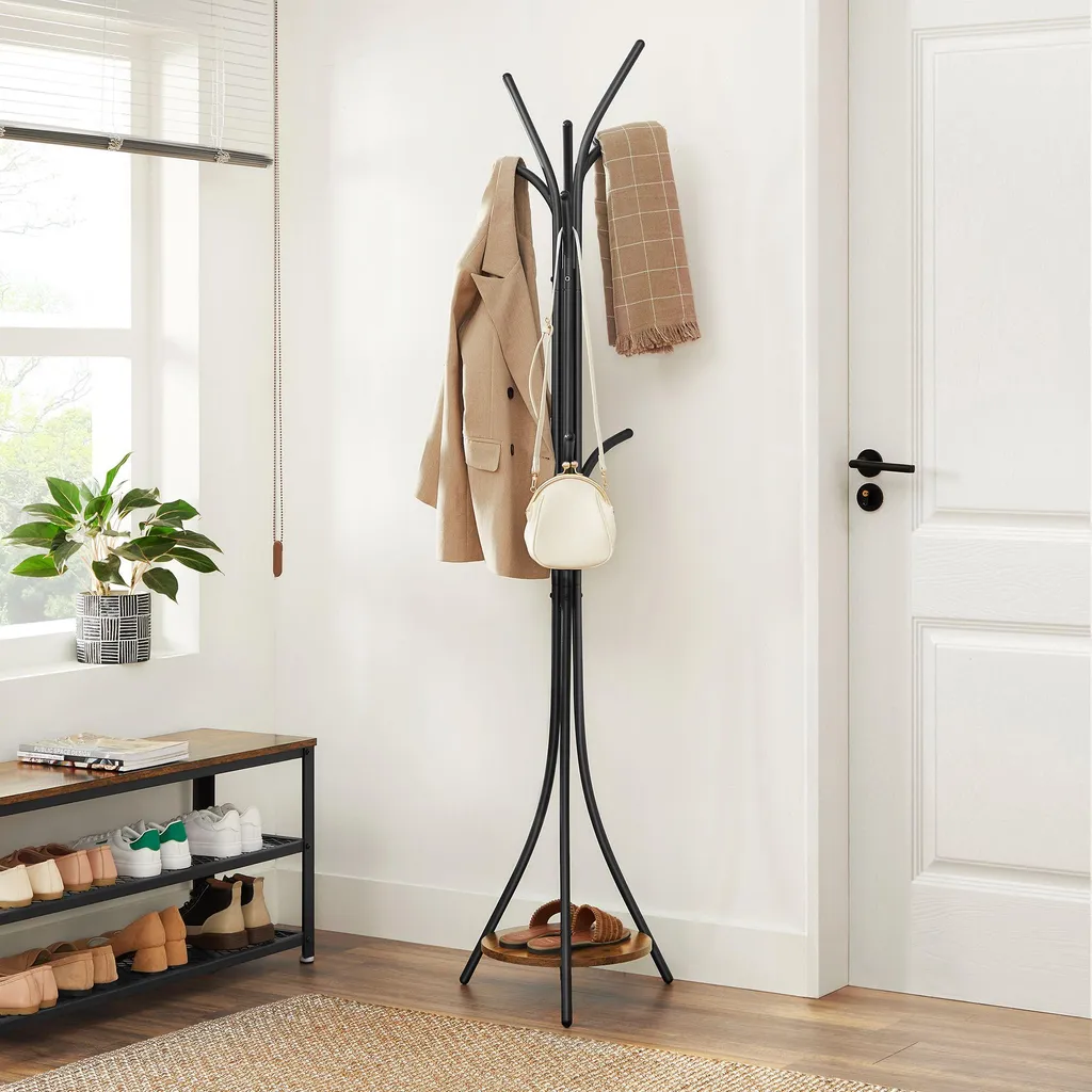 Portemanteau pour couloir étroit gain de place avec tablette d'entrée