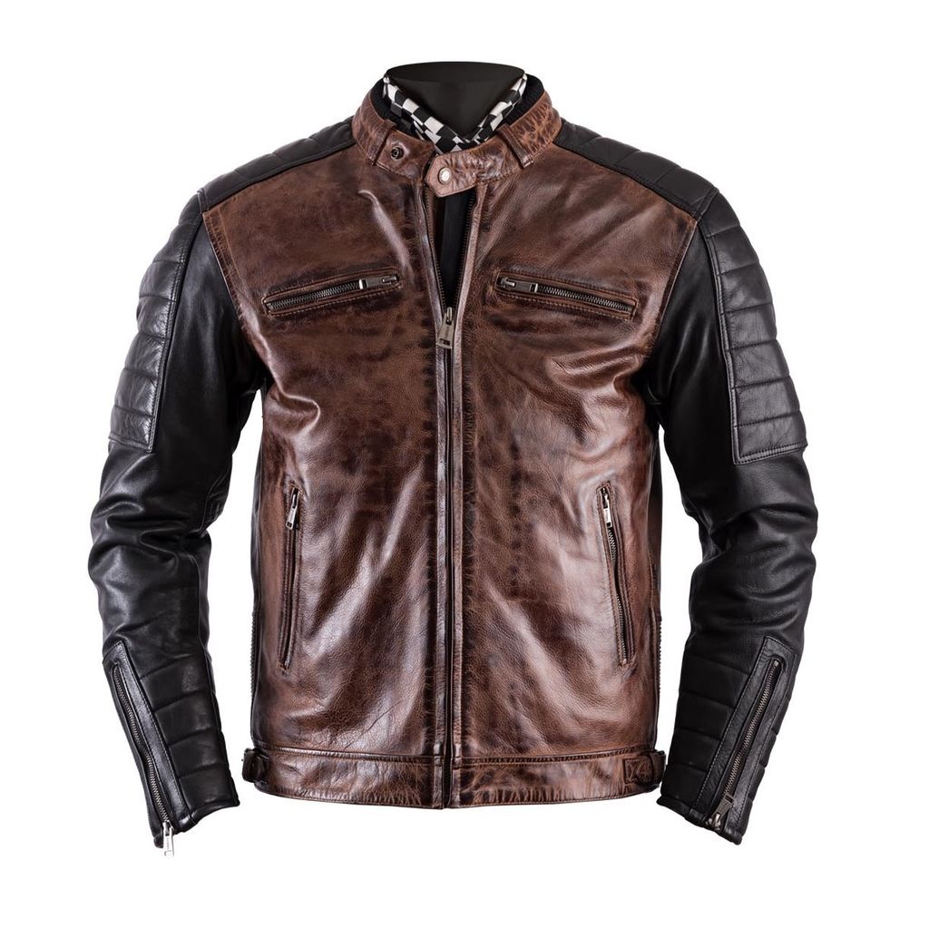 Helstons Cruiser Rag Lederjacke, braun/schwarz, M