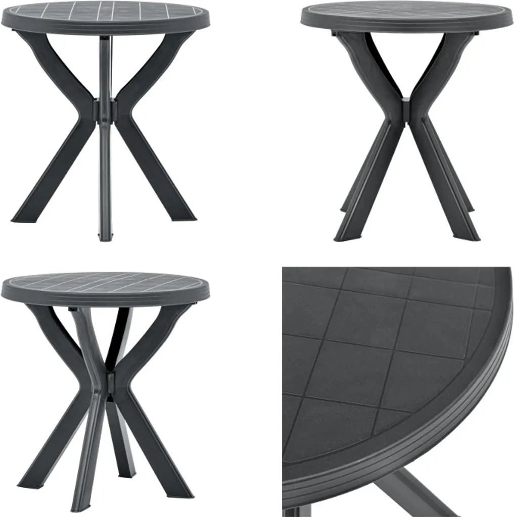 Tavolo da Giardino Antracite 70cm vidaXL: Design Bistrot Salvaspazio