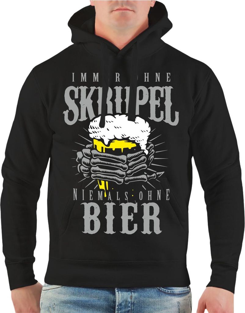 Herren Kapuzenpullover Immer ohne Skrupel Niemals ohne BIER