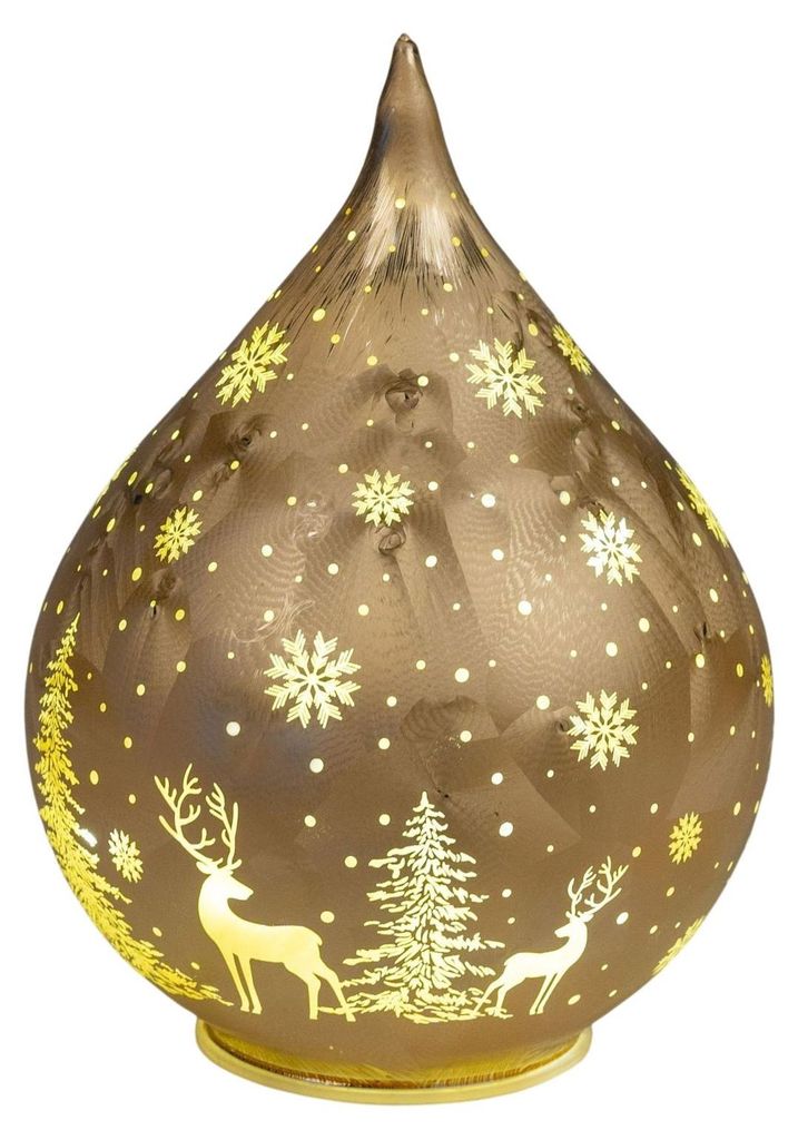 LED Deko-Tropfen 21 cm Frosty-Gold mit Timer 6h/18h Produktbild 