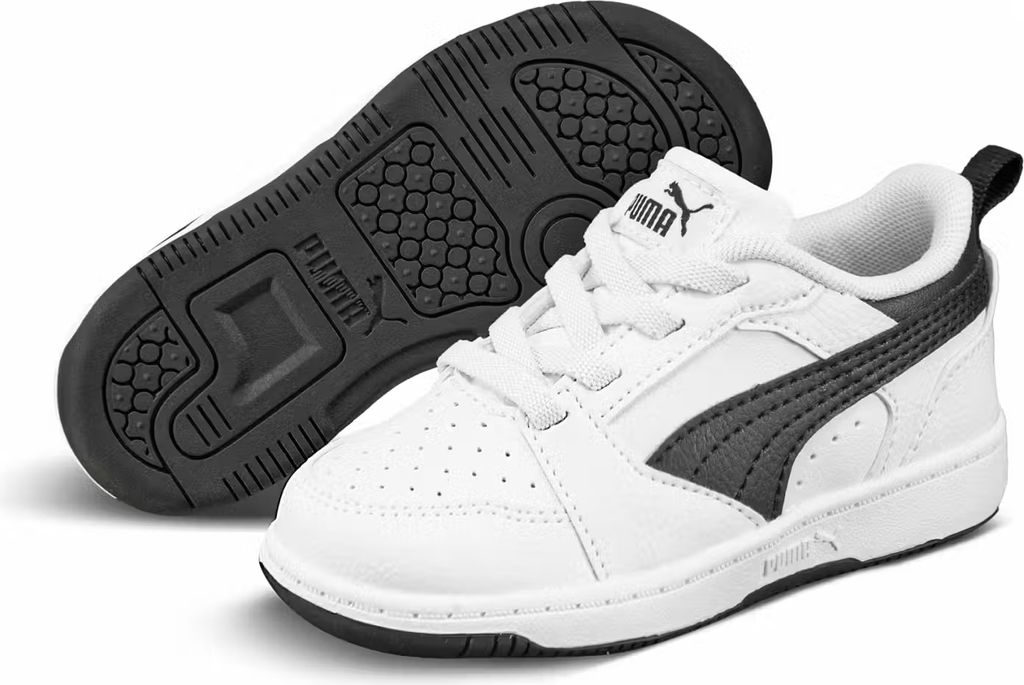 Puma Rebound V6 Lo AC PS Unisex Kinder Sneaker 396742 02 weiß/schwarz , Schuhgröße:30 EU