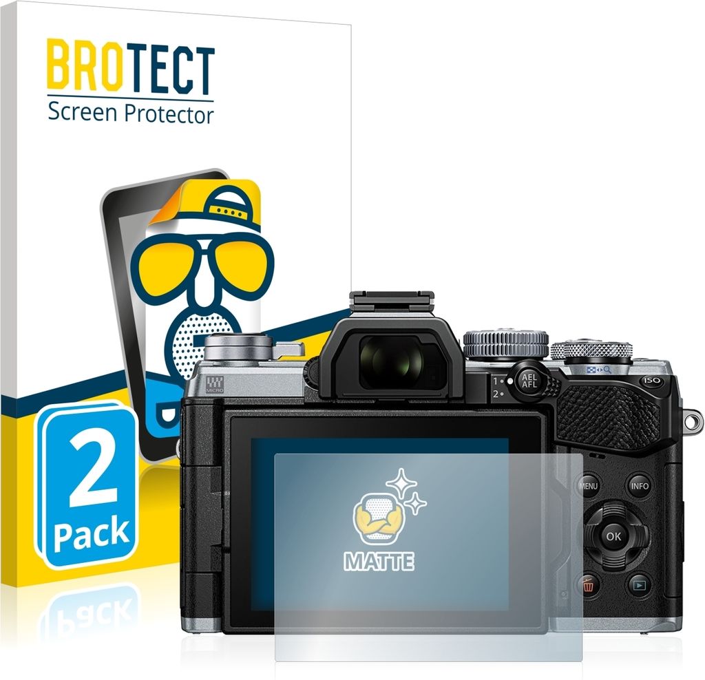 2x BROTECT Schutzfolie für Olympus OM-D E-M5 Mark III Displayschutz Displayschutzfolie Folie Matt Entspiegelungsfolie