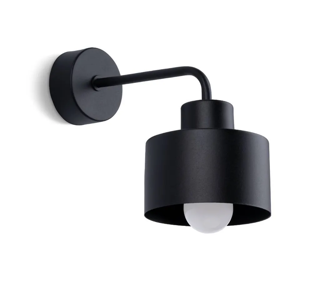 Applique Industrielle Noire en Acier 20cm style Cubique par Sollux