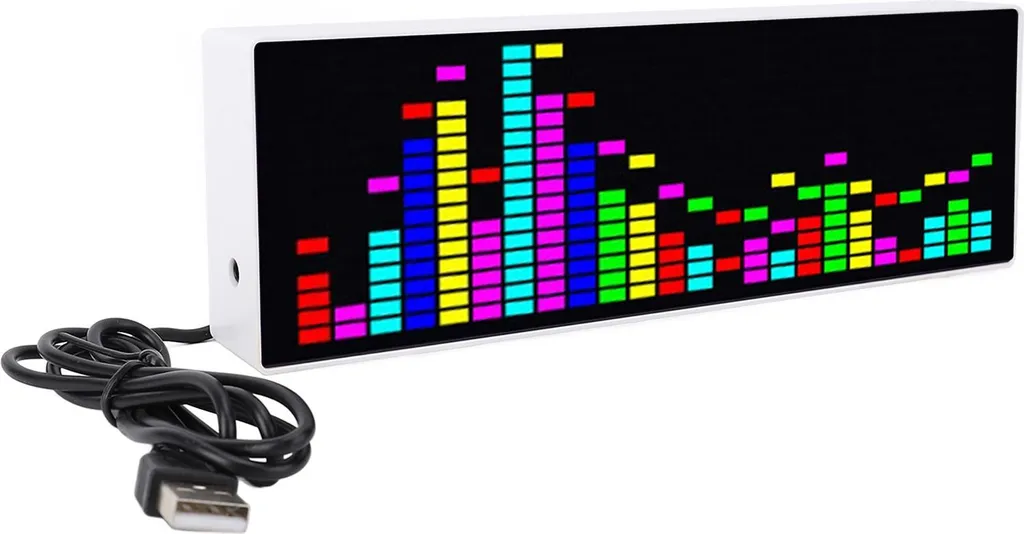 Spectre Musical LED Multicolore Alimenté par USB avec Horloge Intégrée - 7