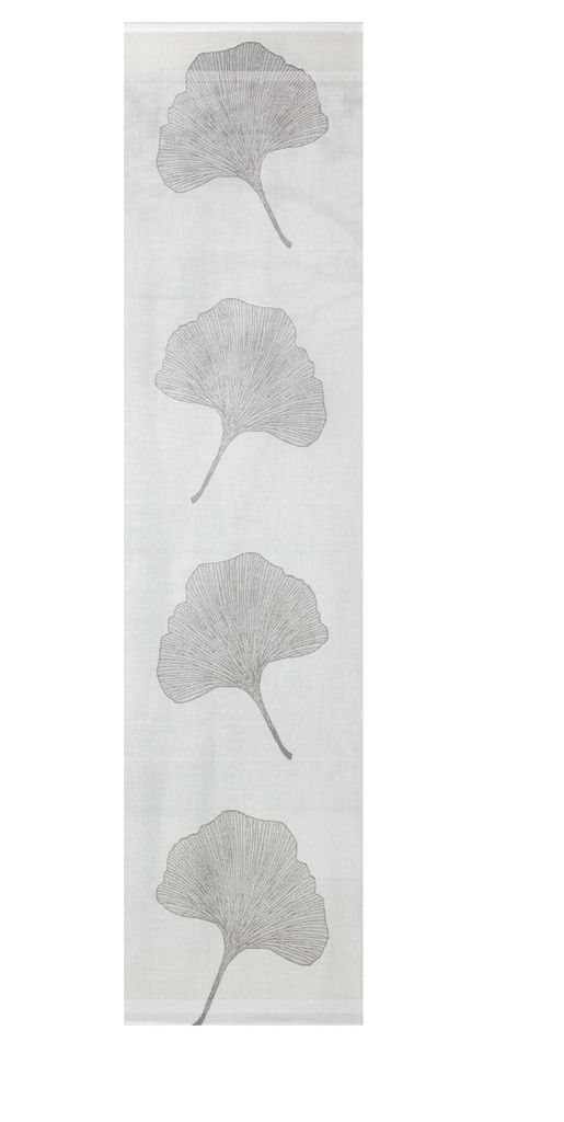Flächenvorhang Schiebevorhang Ginkgo Blätter weiß BxH 60x245cm Schiebegardine