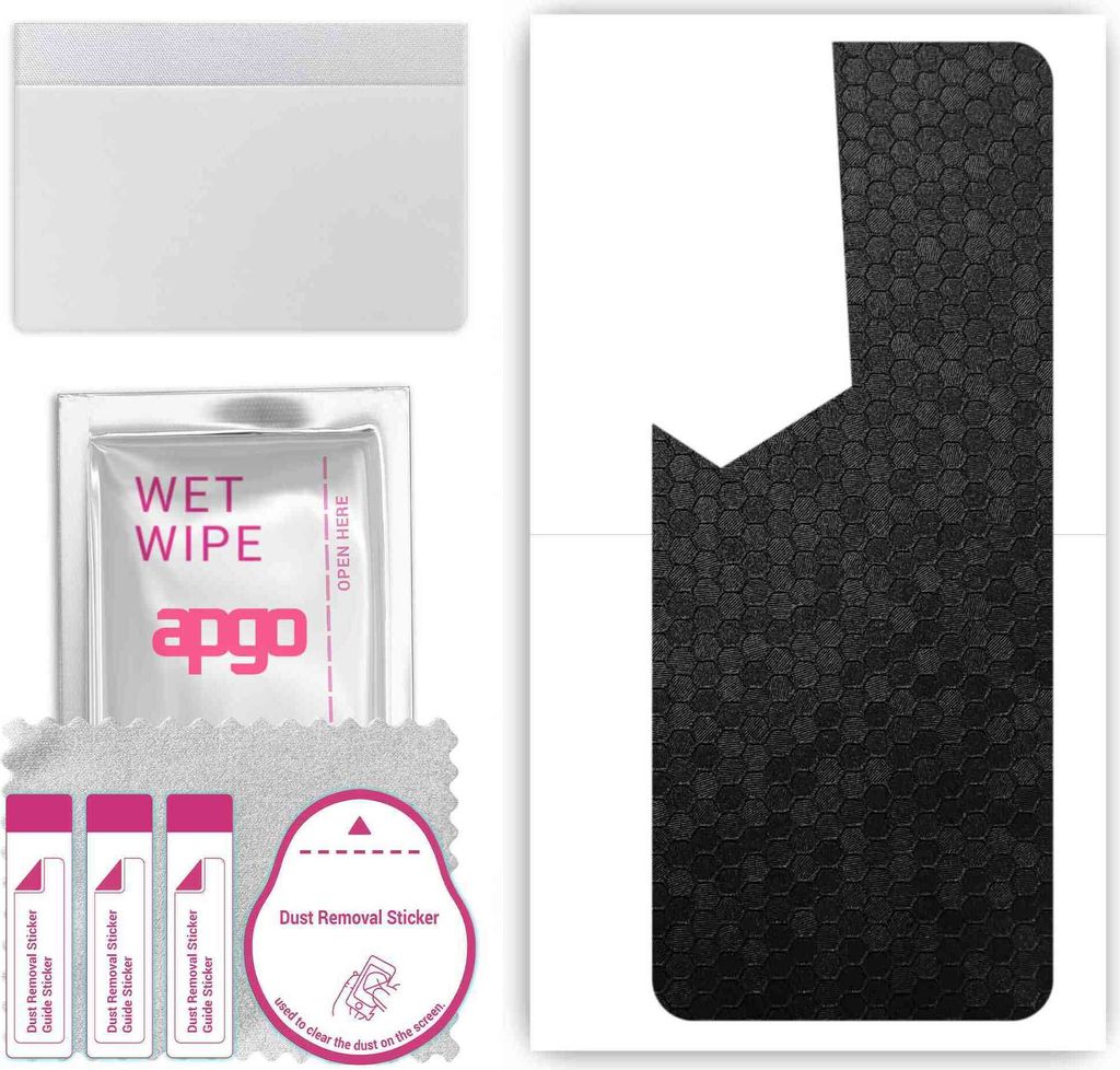 apgo Rückseite Schutzfolie, Skin, kompatibel mit Tecno Pova 4 Pro, Hinten Displayschutzfolie aus Vinylfolie, kratzfest, einfache Montage - Schwarz...