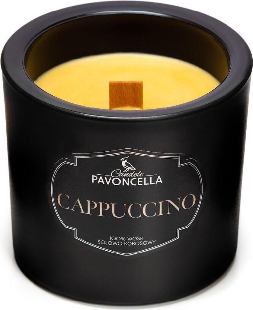 Sojakerze Cappuccino schwarz 170 g – Pavoncella