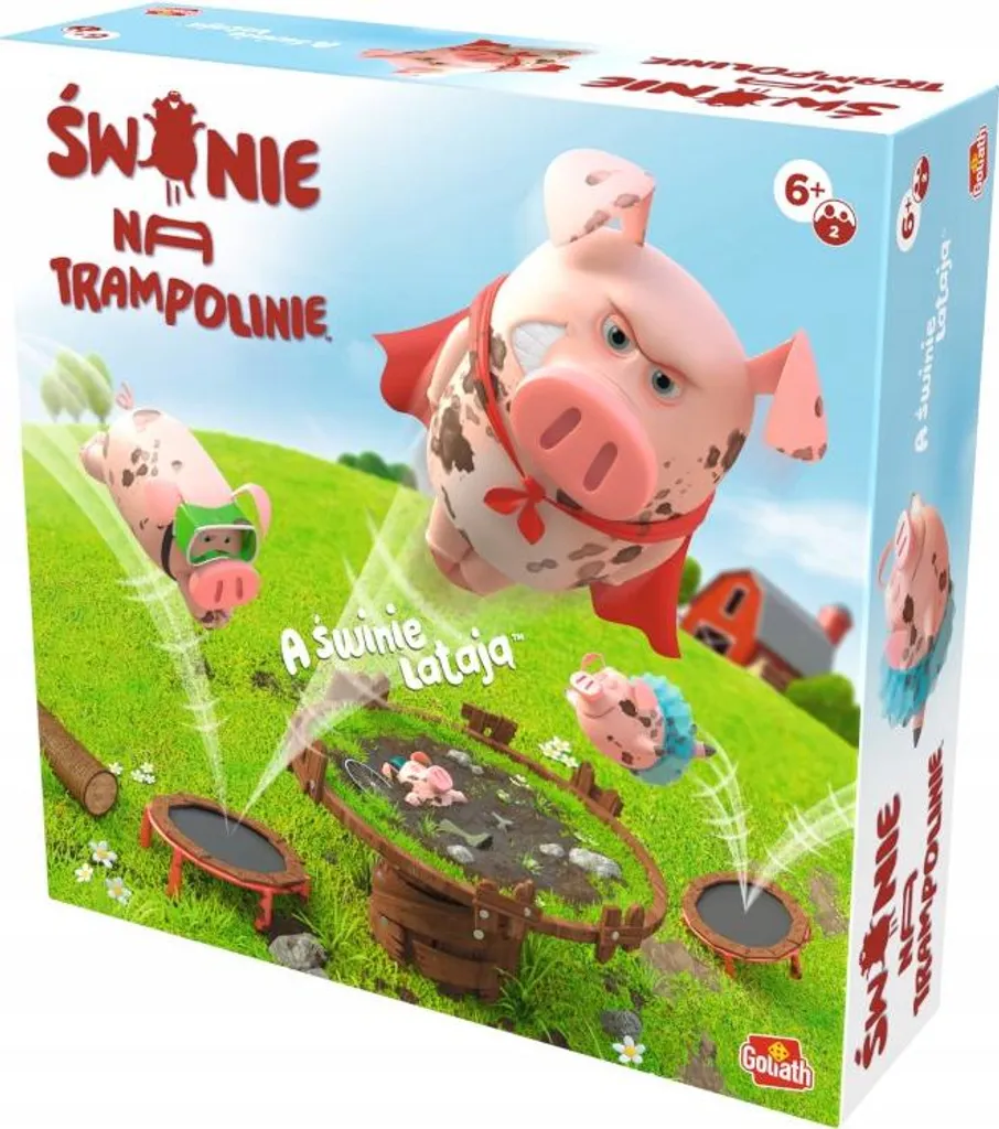 Jeu d'adresse Cochons sur un trampoline Goliath pour animer le goûter