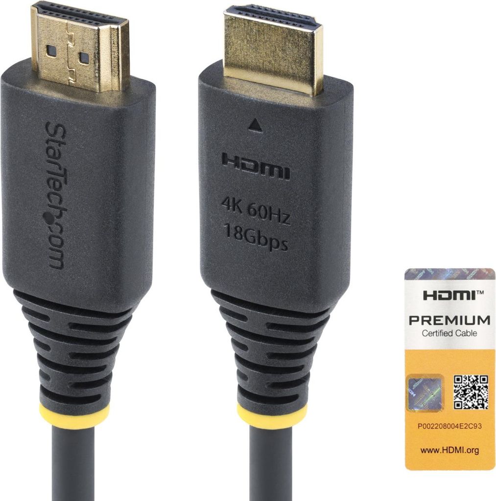 StarTech.com 2m (6.6ft) Premium Certified High Speed HDMI Cable, 4K60Hz