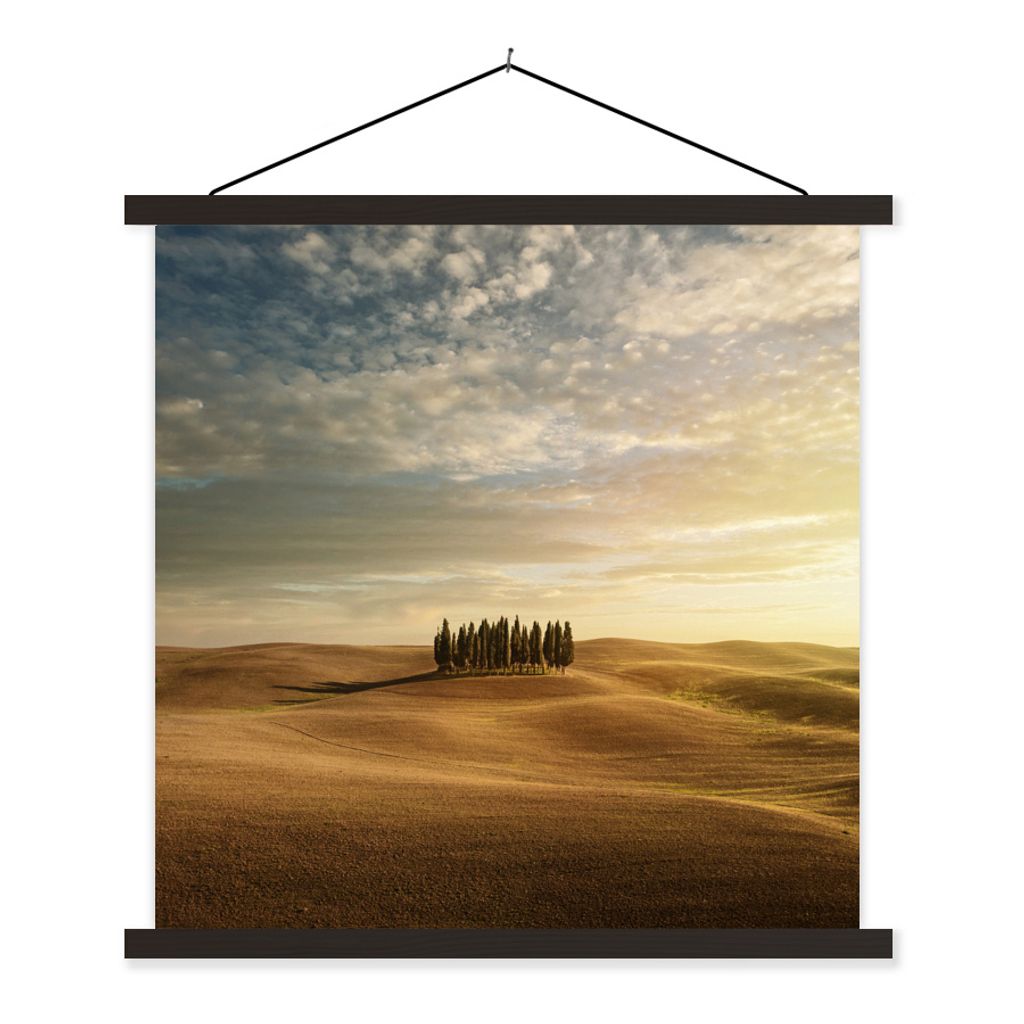 MuchoWow Textilposter Toskana - Bäume - Italien 90x90 cm mit schwarzem Rahmen - Magnetisches