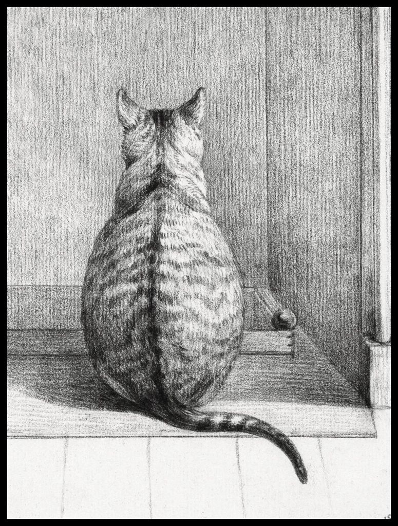 Poster 60x80cm Sitzende Katze, Jean Bernard Vintage für das Wohnzimmer