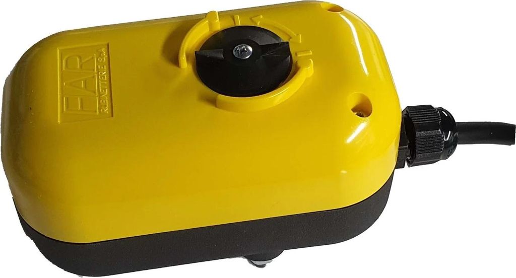 A yellow and black electric actuator for zone ball valves.