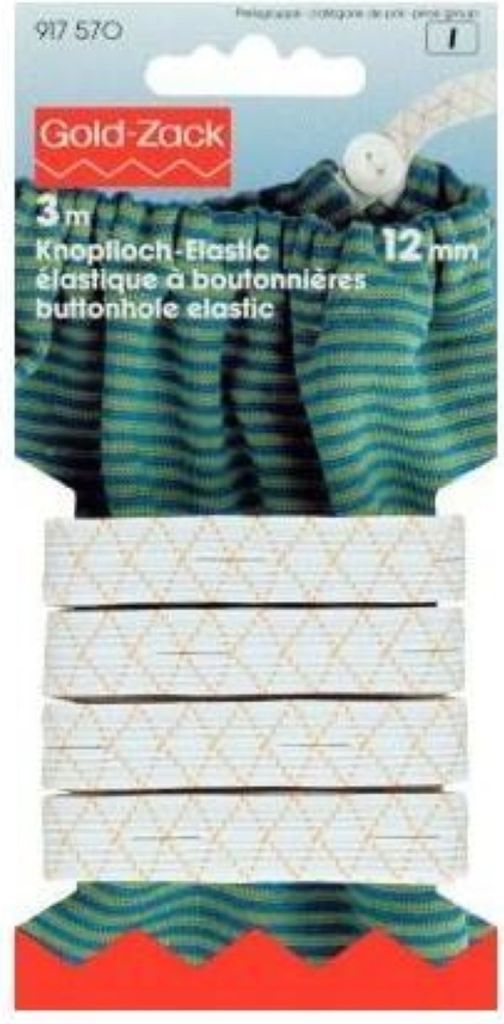 PRYM Knopfloch-Elastic 12 mm weiß