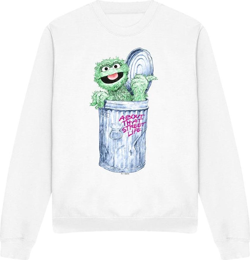 Sesame Street - "About That Street Life" Sweatshirt für Herren/Damen Uni TV20169 (M) (Weiß)