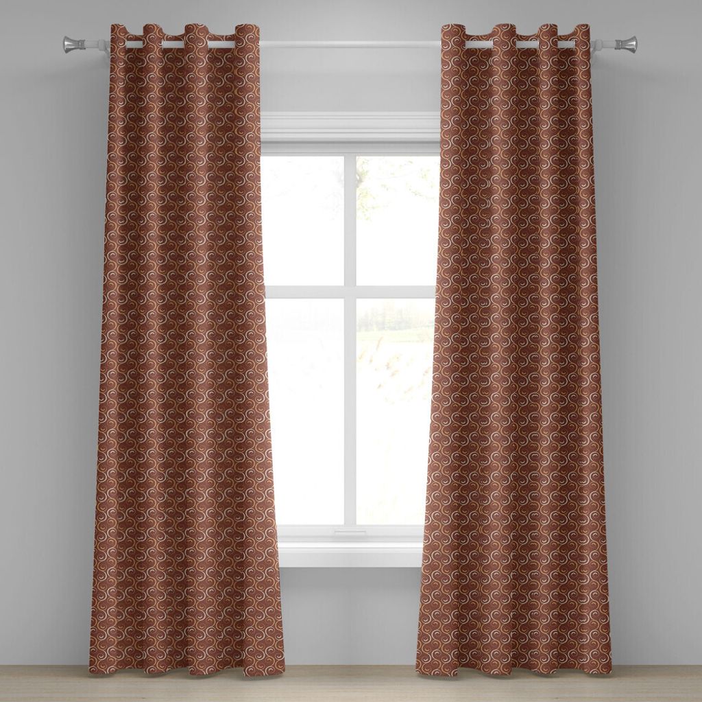 ABAKUHAUS Blumen Ösenvorhang, Ziermotiv mit Frühling getönten inspirierende Blumen drucken, Dekorative 2-Panel-Fenstervorhänge, 280 cm x 175 cm...