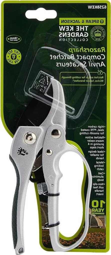 Sécateur à cliquet 6258KEW compact vert : taillez sans douleur aux mains