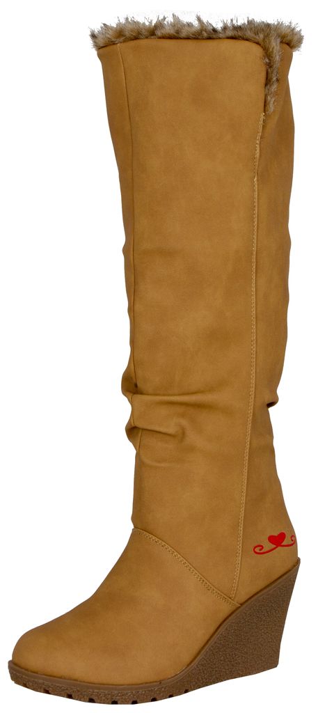 LOVENESS, Damen Fellstiefel Damenfellstiefel Stiefeletten gefuetterte Stiefel Boots, Farbe Camel, EU 36