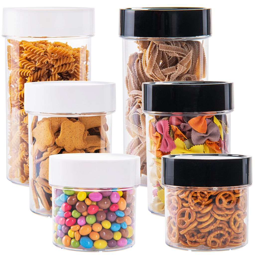 KONZEPT Vorratsdosen mit Deckel luftdicht, 6er Set Vorratsbehälter 2400 ml, Schüttdosen, ideal für Müsli, Mehl und Cornflakes Aufbewahrung