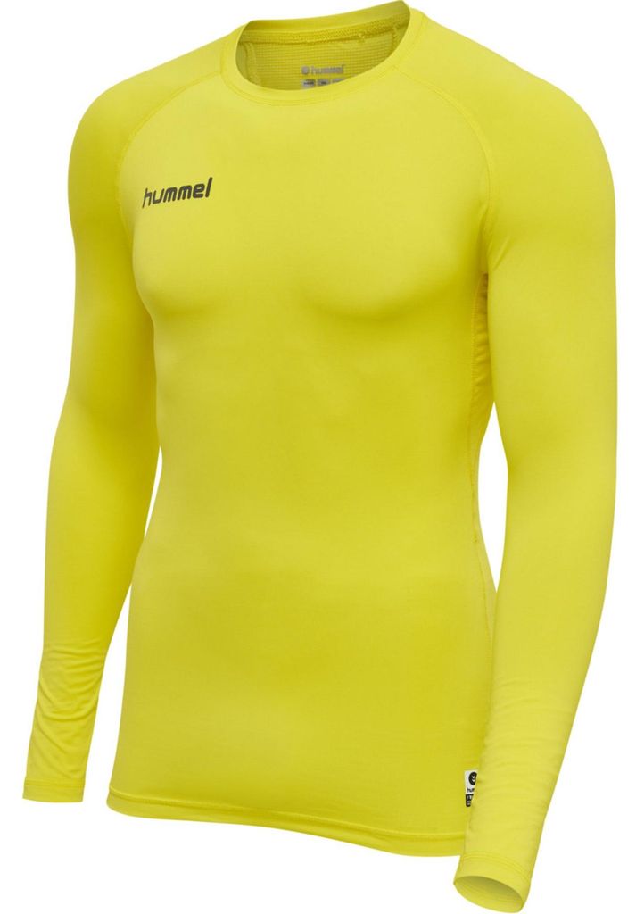 Hummel First Performance Jersey L/S Longsleeve Langarm T-Shirt Funktionsshirt Kompressionsshirt gelb 204502-5269, Größe:XXL