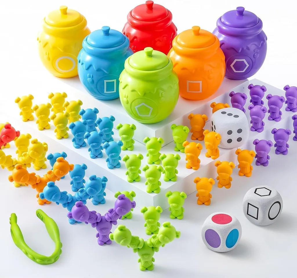 Jouet Sensoriel Montessori : Tasses de Tri pour Motricité Fine 2+ Ans