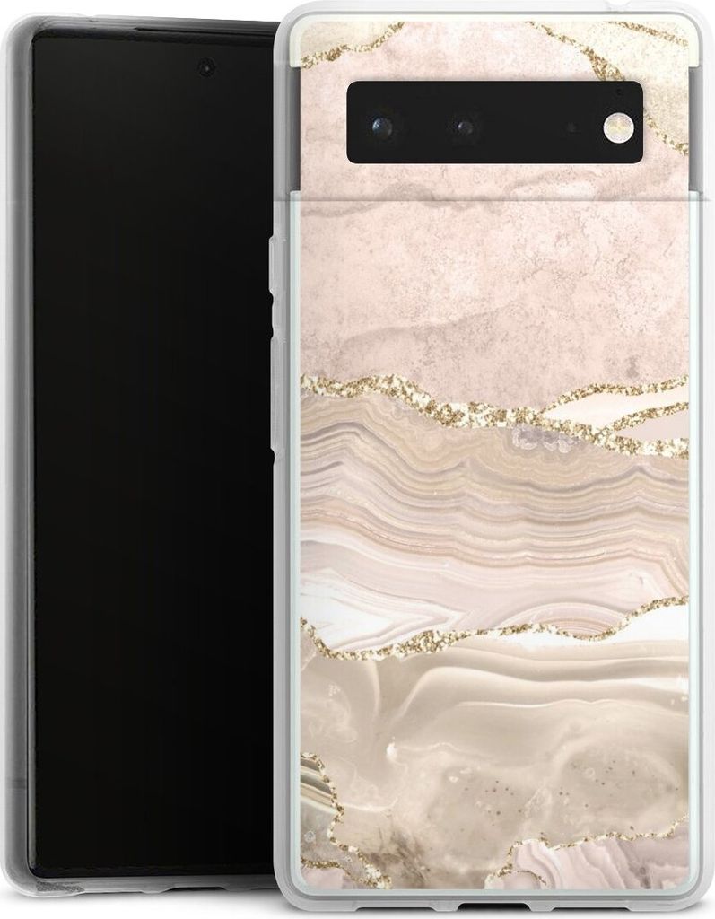 DeinDesign Handyhülle für Google Pixel 6 Silikon Hülle Case Smartphone Schutzhülle Glitzer Look Marmor Utart