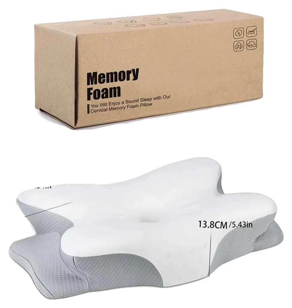 Oreiller mémoire de forme ES-WEISS 63x42,5cm avec soutien ergonomique