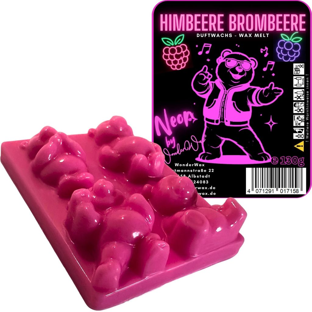 WonderWax Neon Duftriegel 6 x Duftwachs Bären Wachsmelt Duftwachs Raumduft für Duftlampen Soja Wachs Melts Duftmelt Aroma Wellnes Kerzen Wärmer ...