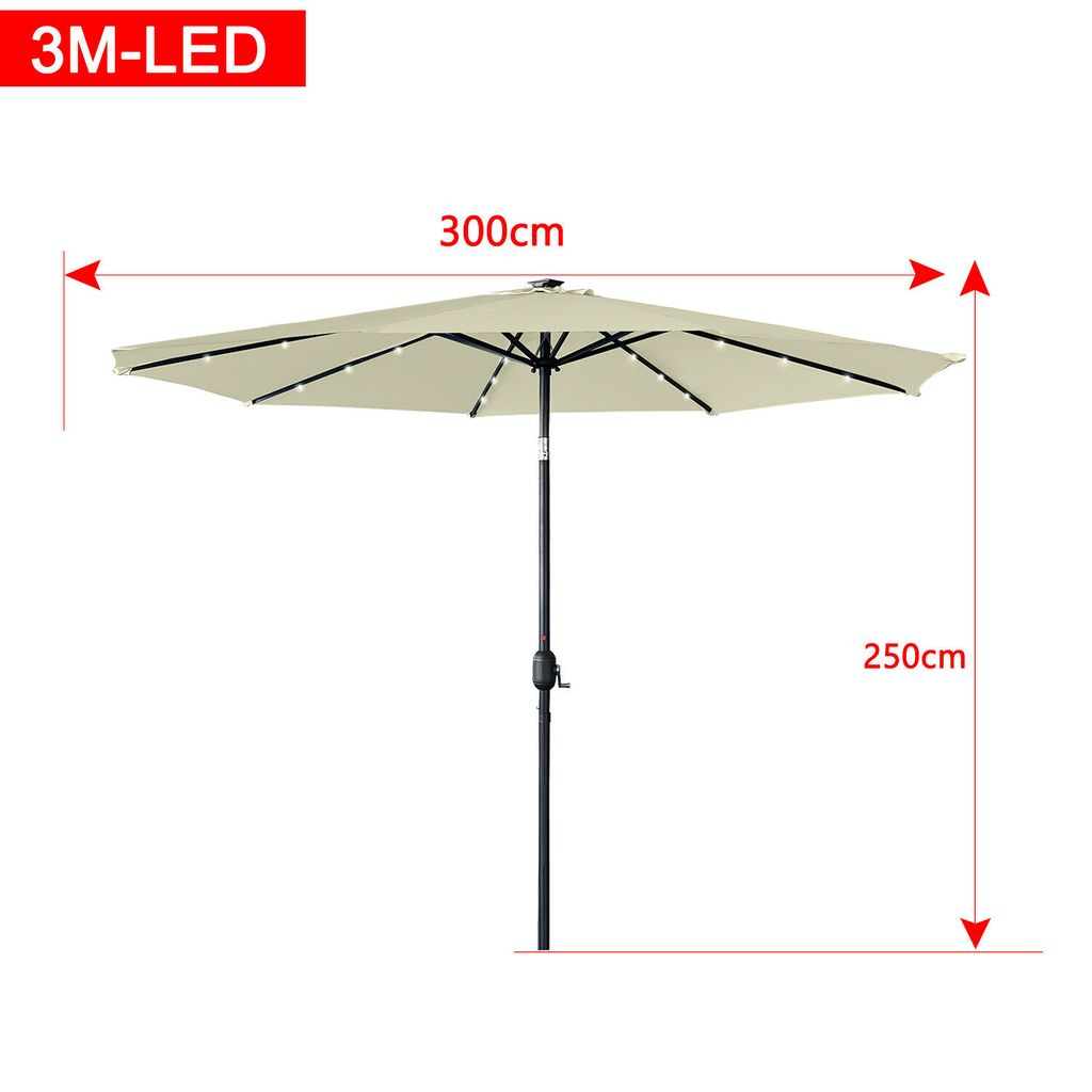 XMTECH Ø300cm slunečník Slunečník na terasu Slunečník se Obrázek produktu 