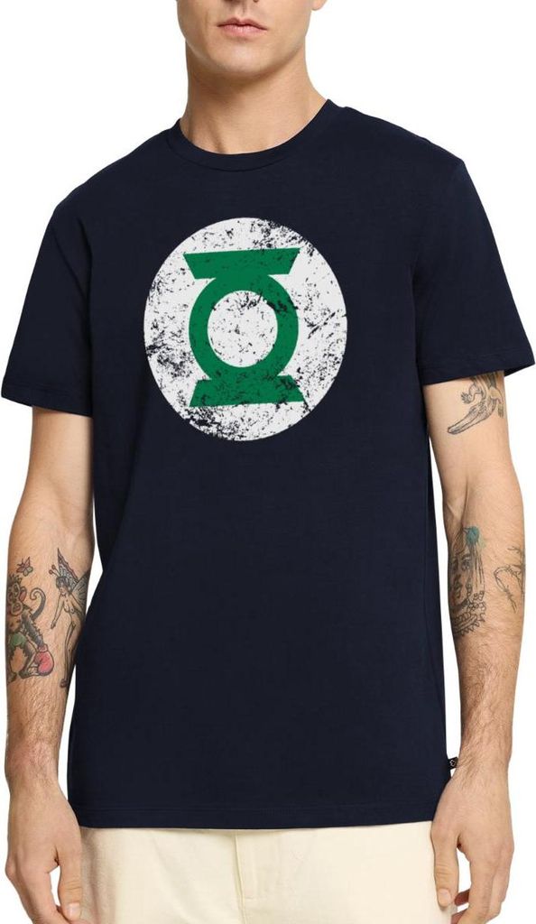Spreadshirt DC Comics Justice League Green Lantern Logo Männer Premium T-Shirt, M, Navy