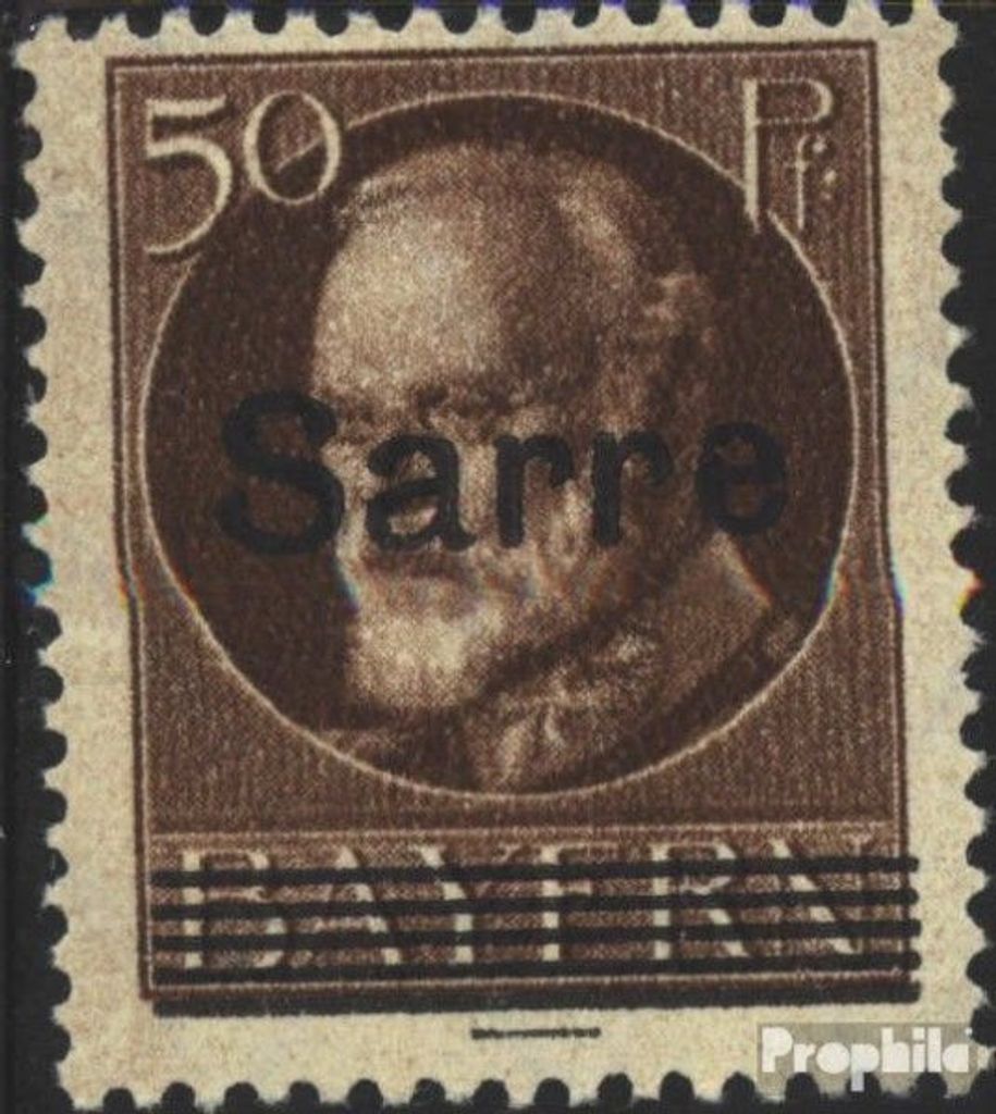 Briefmarken Saarland 1920 Mi 25 mit Falz Bayern mit Produktbild 