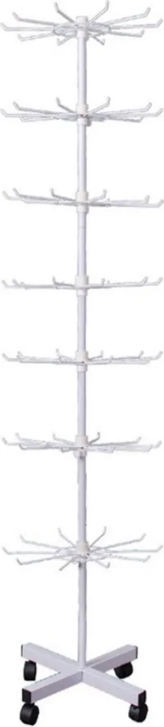 Aménagement magasin : Présentoir 155cm rotatif blanc pour accessoires
