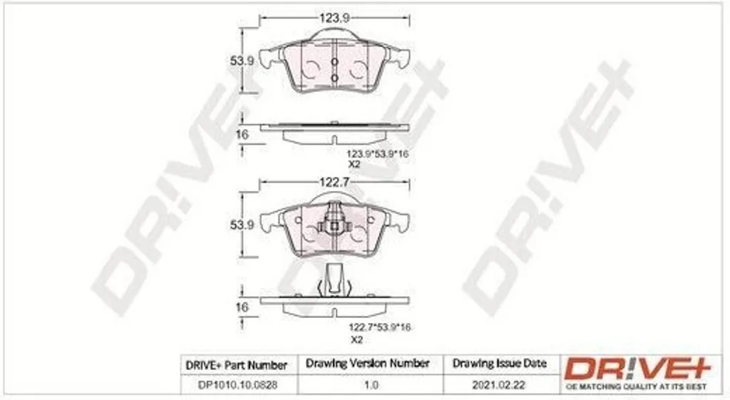 Plaquettes de frein arrière Dr!ve+ DP1010.10.0828 pour Volvo V70 S60 S80