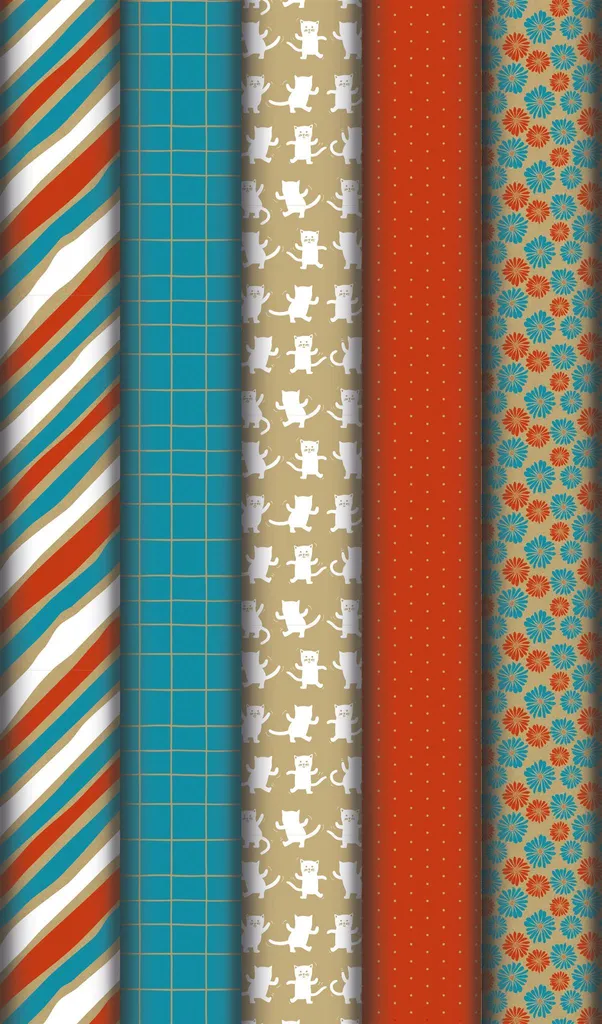 Papier cadeau Clairefontaine Fantasy 2m x 0,70m aux motifs assortis
