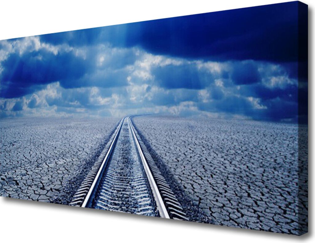 Tulup Leinwand-Bilder 100x50 Wandbild Canvas Kunstdruck Gleis Architektur
