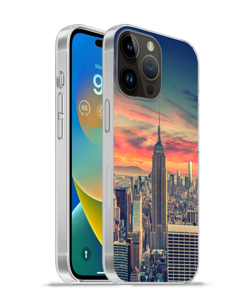 MuchoWow Handyhülle Schutzhülle Hülle für Apple iPhone 14 Pro Max New York - Manhattan - Empire State Building Silikon Softcase Handy Hülle ...