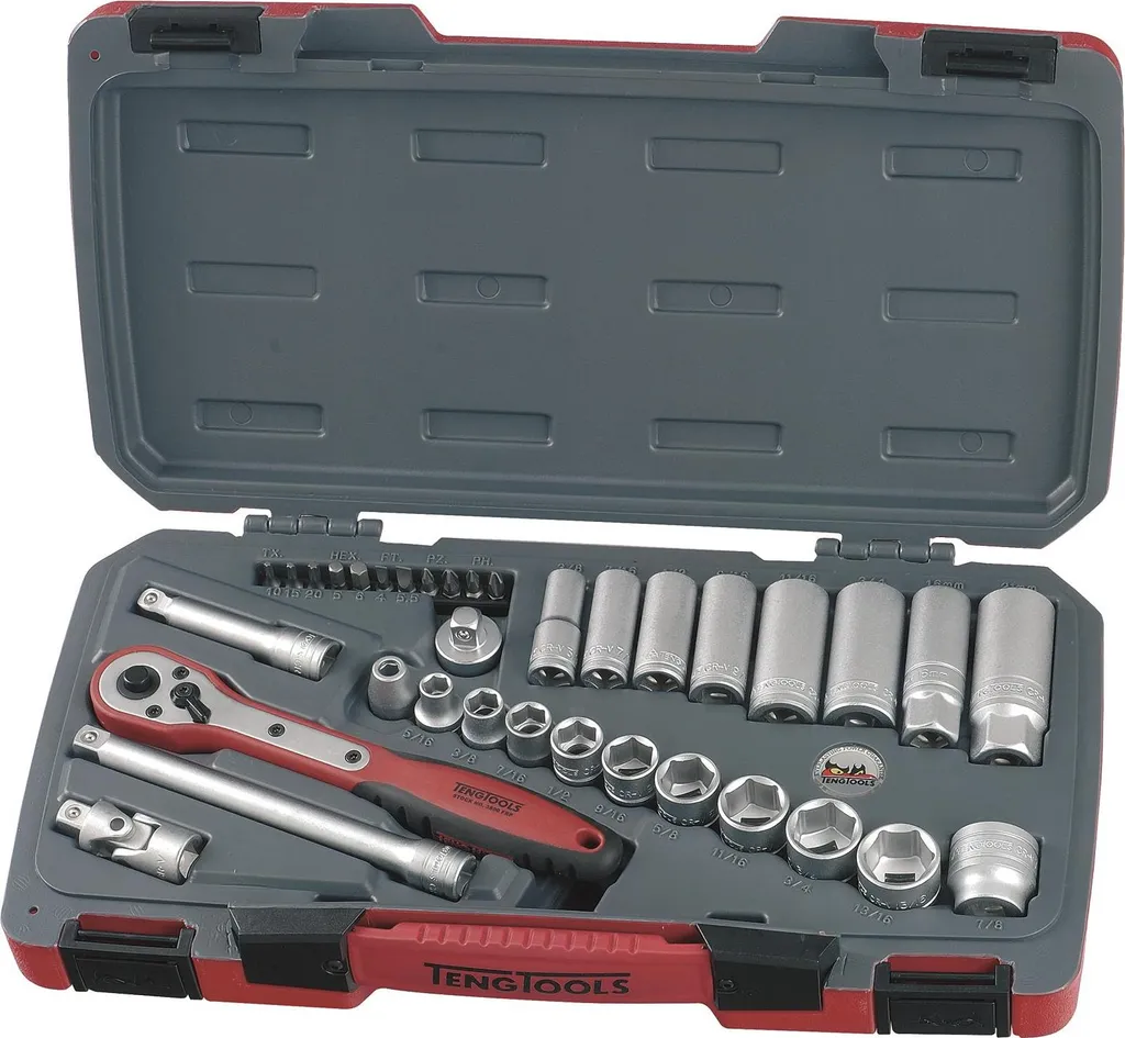 Jeu de Clefs à Douilles Articulées Tengtools 35 Pièces pour la Mécanique