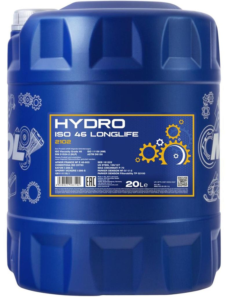 MANNOL Hydro ISO 46 Hydrauliköl 20 Liter (MN2102-20) HLP 46 Produktbild 